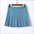 Campus Style Women Plaid Print Pleated Skirt