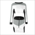 Casual Contrast Long-sleeve Crop Top Zipper Design Skirt Sporty Set