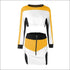 Casual Contrast Long-sleeve Crop Top Zipper Design Skirt Sporty Set