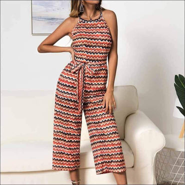 Casual Multicolor Wavy Print Sleeveless