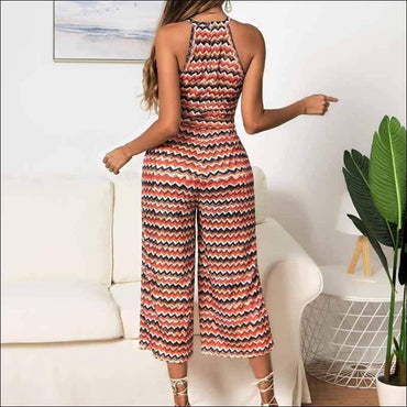 Casual Multicolor Wavy Print Sleeveless