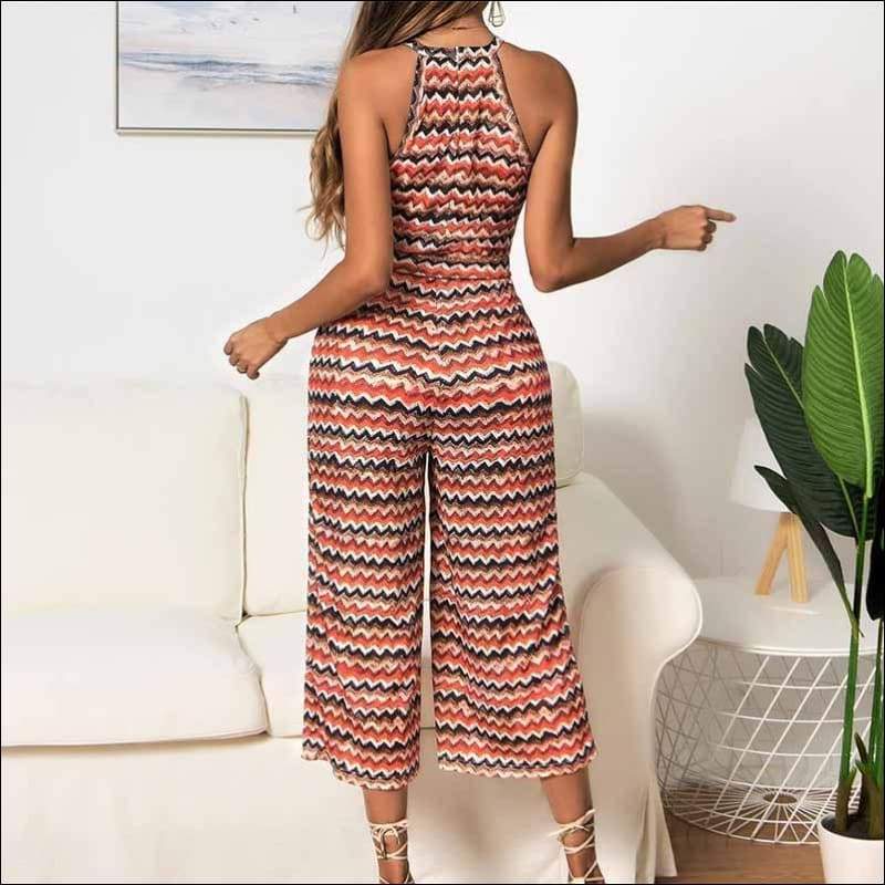 Casual Multicolor Wavy Print Sleeveless - M / Multicolor - 