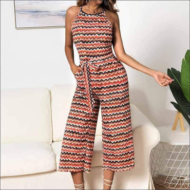 Casual Multicolor Wavy Print Sleeveless