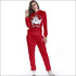 Casual Outdoor Sportswear Santa Claus Print Hoodies And Sweatpants Set