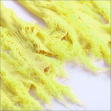 Casual Ripped Pattern Solid Color Crochet Two-piece Set