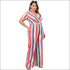 Casual Short-sleeve Stripe Print Jumpsuits