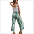 Casual Spaghetti Strap Camisole And Plant Print Tenths Pants Set