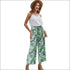Casual Spaghetti Strap Camisole And Plant Print Tenths Pants Set