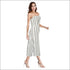 Casual Strapless Classic Stripes Print Wide-leg Jumpsuits