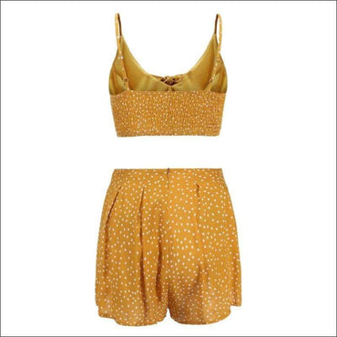 Casual Summer Sweet Bowknot Decor Cropped Camis Shorts