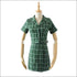 Casual Summer Two-piece Outfit Vintage Style Plaid Pattern Buttoned