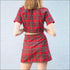 Casual Summer Two-piece Outfit Vintage Style Plaid Pattern Buttoned
