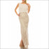 Champagne Blouson Lace Evening Dress
