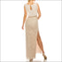 Champagne Blouson Lace Evening Dress
