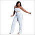 Checkered Pattern Cropped Camis Casual Pants