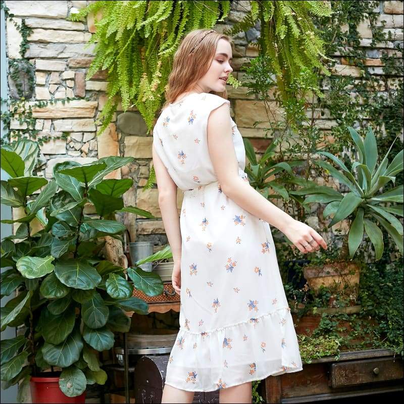 Chiffon Floral Swing Dress - Dress