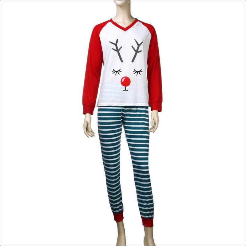 Christmas Deer Printed Pajama Set - Lingerie & Sleep