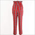 Classic Plaid Print Women Frilled High-waisted Casual Pants
