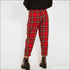 Classic Plaid Print Women Frilled High-waisted Casual Pants