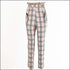 Classic Plaid Print Women Frilled High-waisted Casual Pants