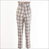 Classic Plaid Print Women Frilled High-waisted Casual Pants