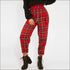Classic Plaid Print Women Frilled High-waisted Casual Pants
