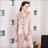 Classic Stripe Print Silk-like Pajamas Set