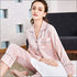 Classic Stripe Print Silk-like Pajamas Set