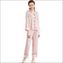 Classic Stripe Print Silk-like Pajamas Set