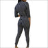 Classic Stripes Print Long-sleeve V Neck Sexy Tight Jumpsuits