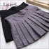 Classical Preppy Style Solid Color Pleated Skirt