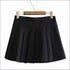 Classical Preppy Style Solid Color Pleated Skirt