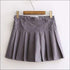 Classical Preppy Style Solid Color Pleated Skirt