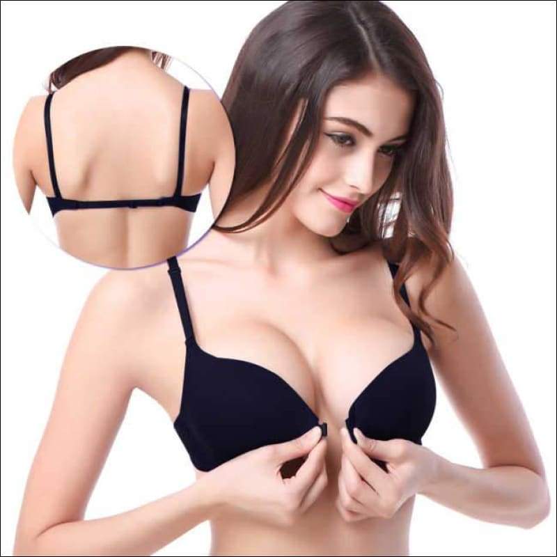 Closure Underwire Push-Up Bra Seamless Sexy Front - 70A / 