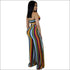 Color Blocking Design Tube Top Wide-leg Pants