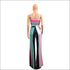 Color Blocking Design Tube Top Wide-leg Pants