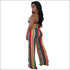 Color Blocking Design Tube Top Wide-leg Pants