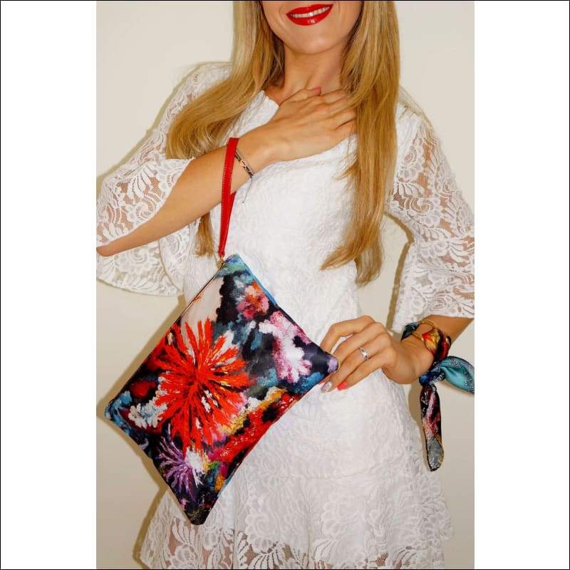 Colorful Corals clutch bag - Helens Bags