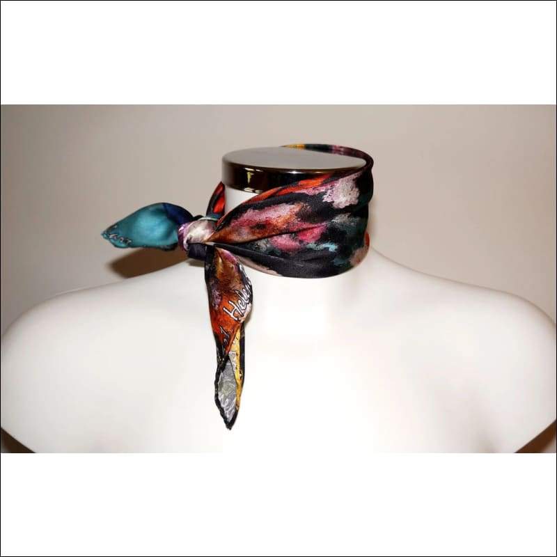 Colorful corals silk scarf 45x45 cm - Silk Scarves