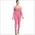 Cool-shoulder Deep V-neck Long-sleeve Jumpsuits