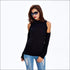 Cool-shoulder Design Mock Neck Knitted Pullover Sweater