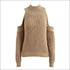 Cool-shoulder Design Mock Neck Knitted Pullover Sweater
