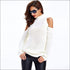 Cool-shoulder Design Mock Neck Knitted Pullover Sweater