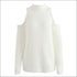 Cool-shoulder Design Mock Neck Knitted Pullover Sweater