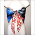 Coral Butterfly silk scarf 110x110 cm