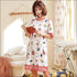 Cotton Fabric Cartoon Pattern Short Sleeve Nightdress