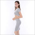 Cotton Gray Two-Piece Dress Package Hip Skirt Suit