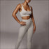 Cropped Tank Top And Tight Pants Sports Two Pieces Sets