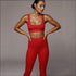 Cropped Tank Top And Tight Pants Sports Two Pieces Sets