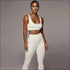 Cropped Tank Top And Tight Pants Sports Two Pieces Sets